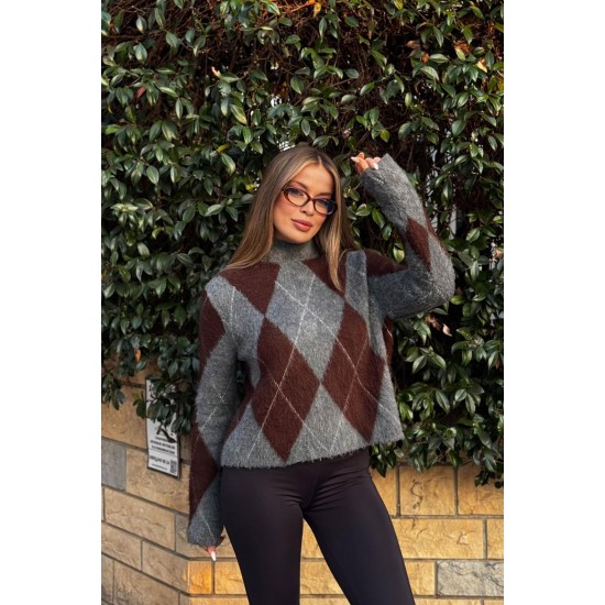 H6666-KAHVE-STD KREM KAZAK