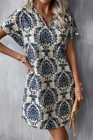 K1453-DESENLI Patterned DRESS