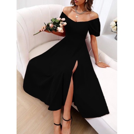 K1460-SIYAH BLACK DRESS