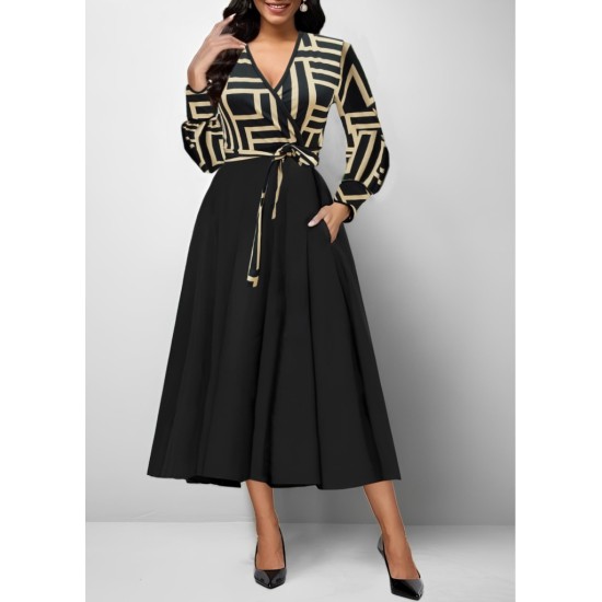 K20013-LABIRENT Patterned DRESS