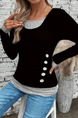 K42005-SIYAH BLACK BLOUSE