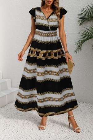 K44034-ZINCIR Patterned DRESS