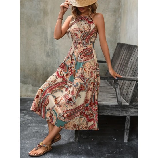 K44036-DESENLI Patterned DRESS