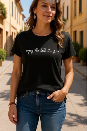 K46014 - SIYAH SİYAH TSHIRT