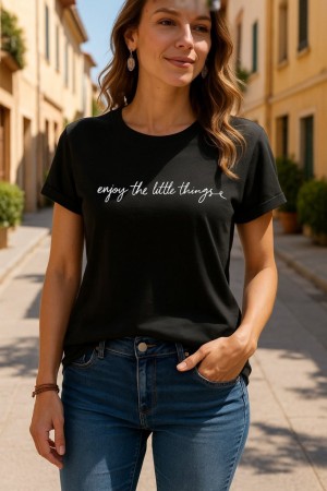 K46014 - SIYAH SİYAH TSHIRT