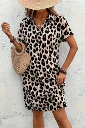 K46080-LEOPAR LEOPARD DRESS