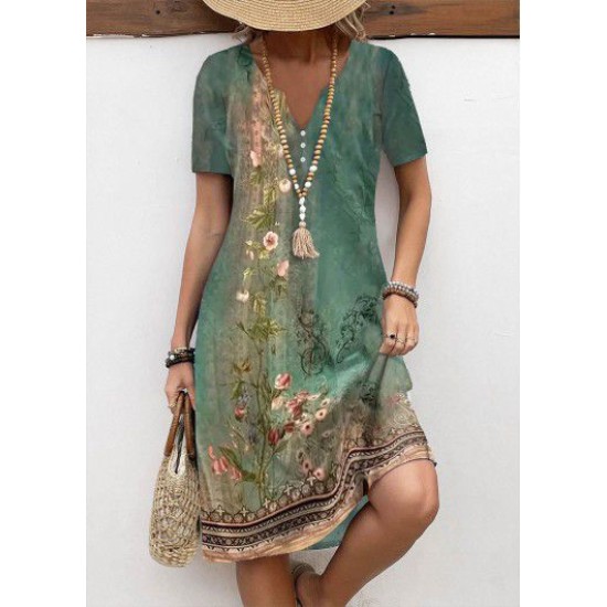 K46085-DESENLI Patterned DRESS