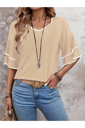 K46091-BEJ BEJ BLUZ