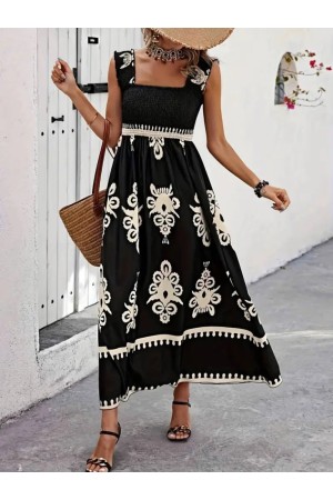 K46095-SIYAH SİYAH ELBİSE