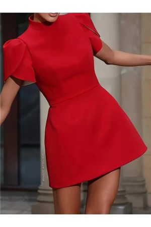 K46100-KIRMIZI KIRMIZI ELBİSE