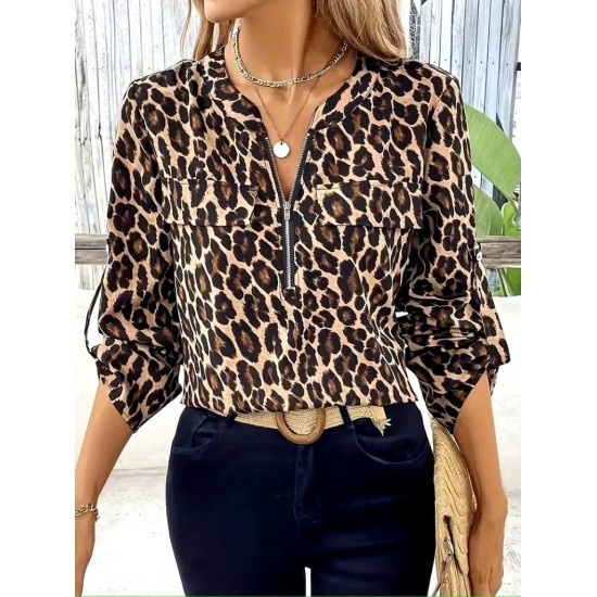 K46150-LEOPAR LEOPARD BLOUSE
