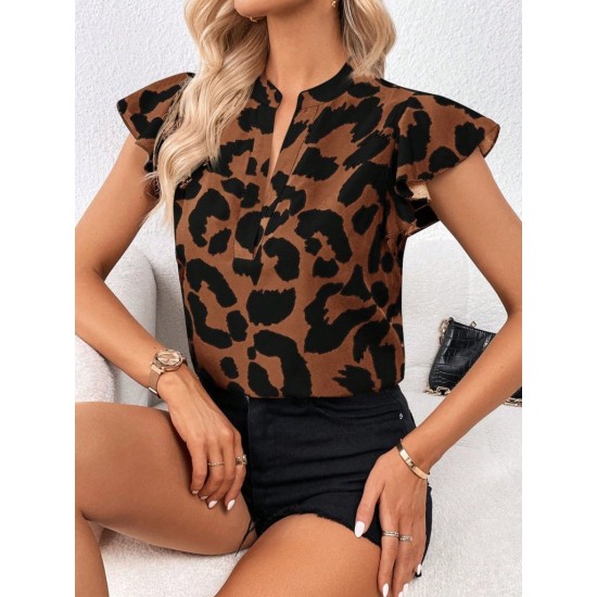 K46157-KAHVE COFFEE BLOUSE
