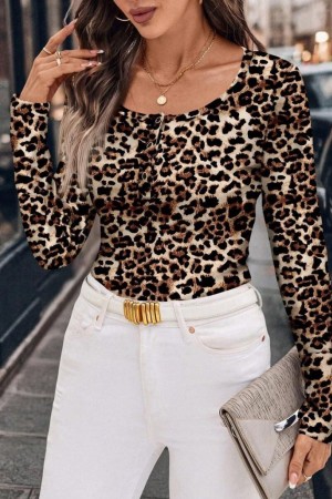 K4649-LEOPAR LEOPARD BLOUSE