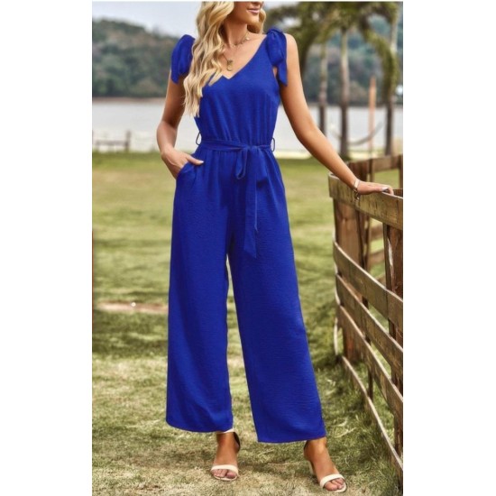K4652-MAVI BLUE OVERALLS