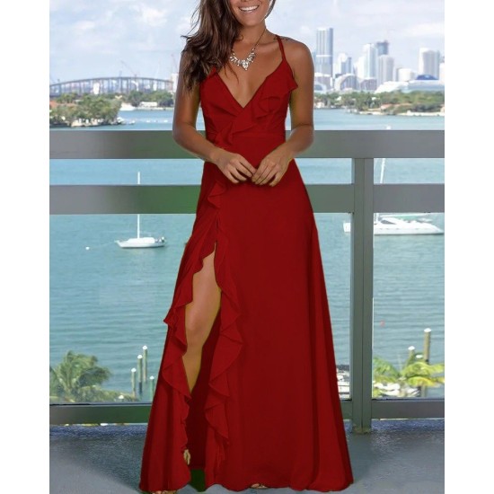 K50043-KIRMIZI RED DRESS