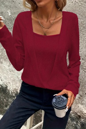 K50085-BORDO BORDO BLUZ