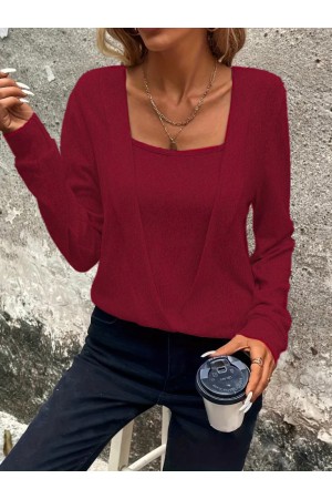 K50085-BORDO BORDO BLUZ
