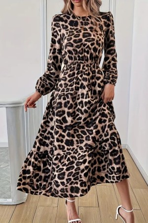 K51028-LEOPAR LEOPARD DRESS