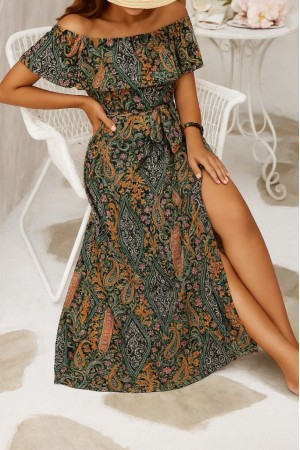 K55128-YESIL YEŞİL ELBİSE