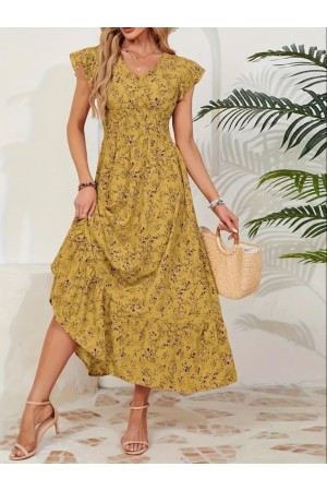 K55133-SARI_HARDAL HARDAL ELBİSE