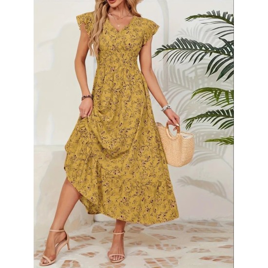K55133-SARI_HARDAL MUSTARD DRESS