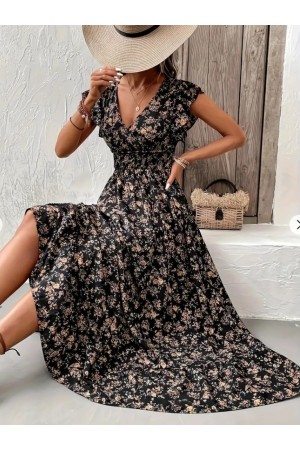 K55133-SIYAH SİYAH ELBİSE