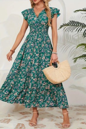 K55133-YESIL YEŞİL ELBİSE