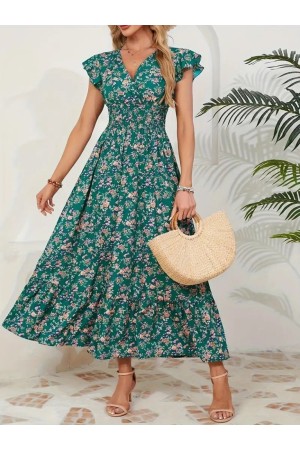 K55133-YESIL YEŞİL ELBİSE