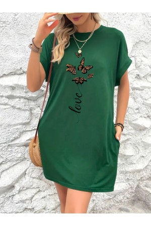 K55140-YESIL YEŞİL ELBİSE