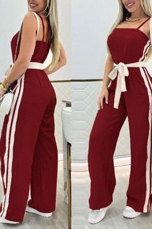 K55159-BORDO Burgundy OVERALLS