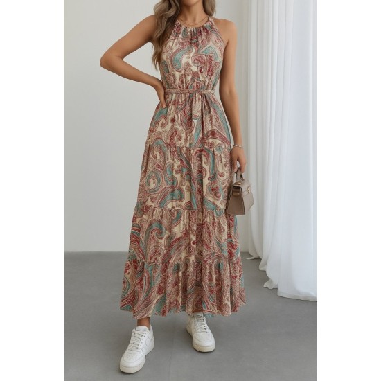 K55163-DESENLI DESENLİ ELBİSE