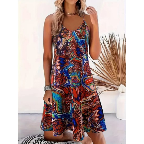 K55164-DESENLI Patterned DRESS