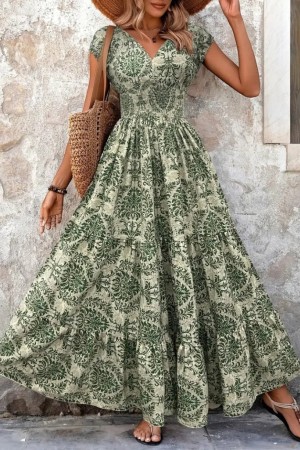 K55174-DESENLI Patterned DRESS