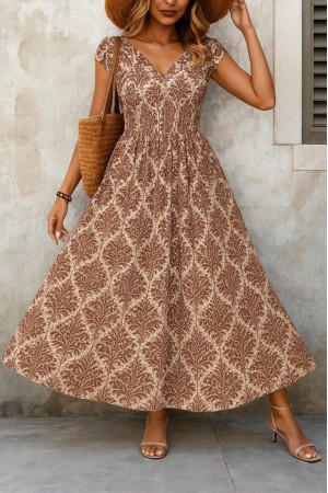 K55174-KAHVE KAHVE ELBİSE