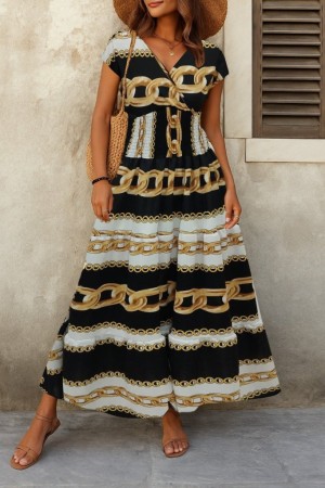 K55174-ZINCIR Patterned DRESS