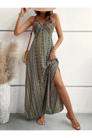 K55185-YESIL YEŞİL ELBİSE