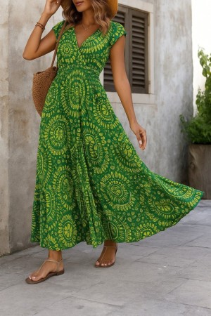 K55190-YESIL GREEN DRESS