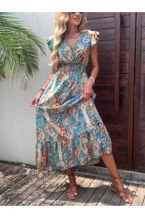 K55201-DESENLI DESENLİ ELBİSE