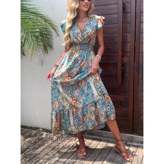 K55201-DESENLI Patterned DRESS