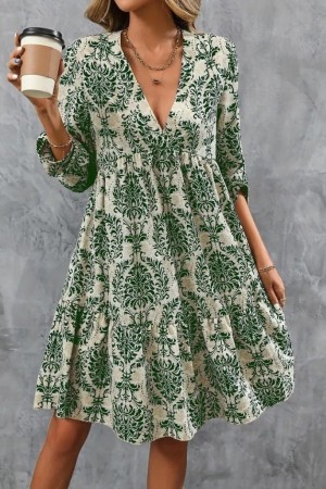 K55210-YESIL GREEN DRESS