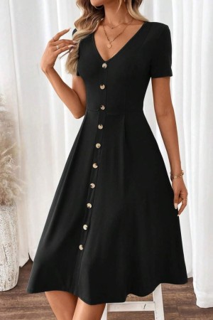 K59026-SIYAH BLACK DRESS