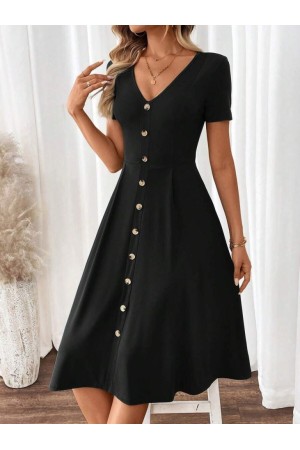 K59026-SIYAH BLACK DRESS