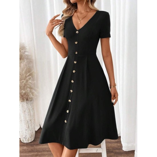 K59026-SIYAH BLACK DRESS