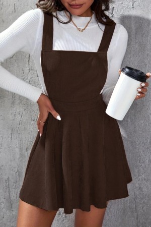 K59033-KAHVE COFFEE DRESS