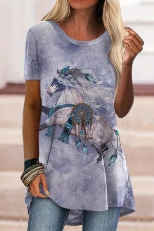 K61096-DESENLI Patterned BLOUSE