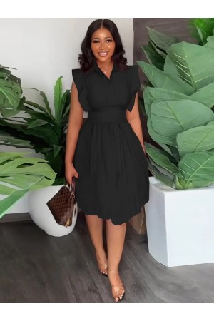 K61159 - SIYAH SİYAH ELBİSE