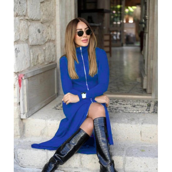 K61224-SAKS "SAKS MAVİ" DRESS