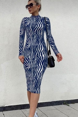 K61248-DESENLI Patterned DRESS