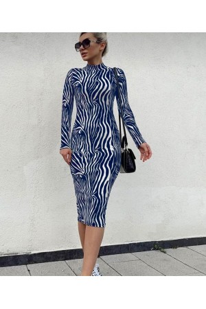 K61248-DESENLI DESENLİ ELBİSE