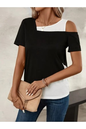 K61371-SIYAH SİYAH BLUZ